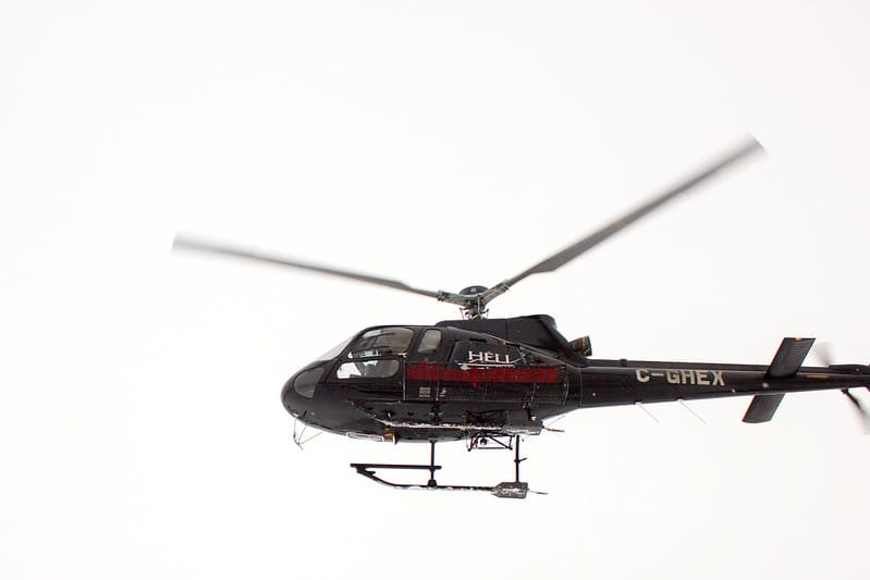 Helicopter in flight