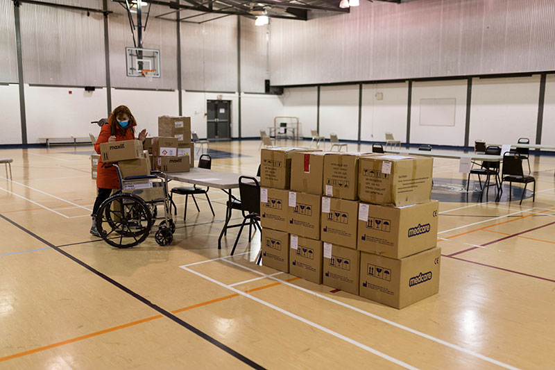 Boxes installed inside Youth Centre
