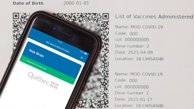Proof of vaccination on paper and mobile device