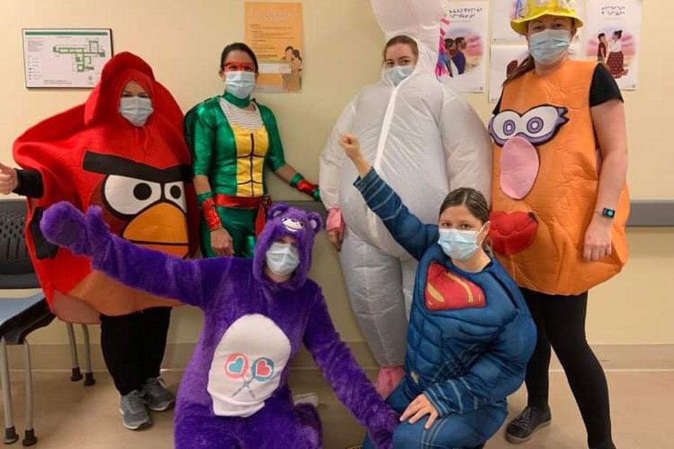 Group of nurses in Halloween costumes