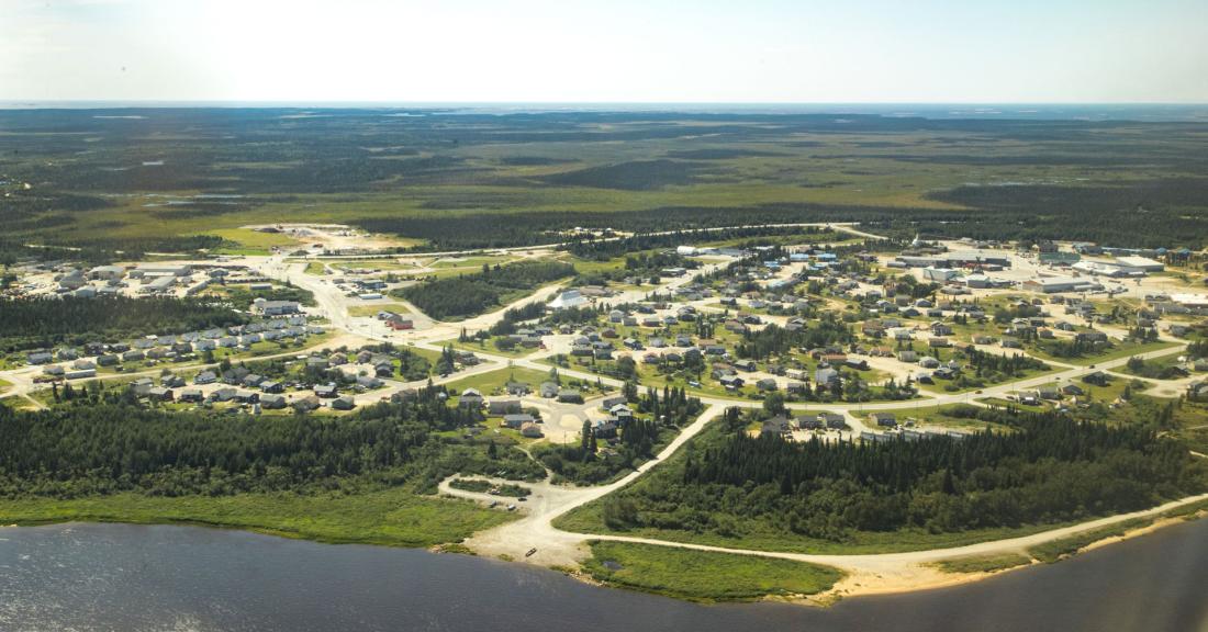 Aerial view of Chisasibi from summer, 2022